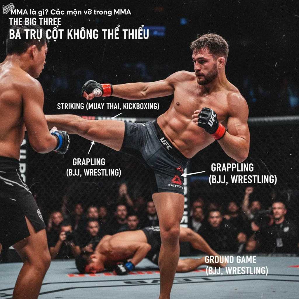 Một pha vật và kiểm soát trên sàn đấu MMA