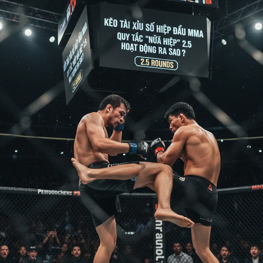 An MMA fighter absorbing a punch to the face without flinching